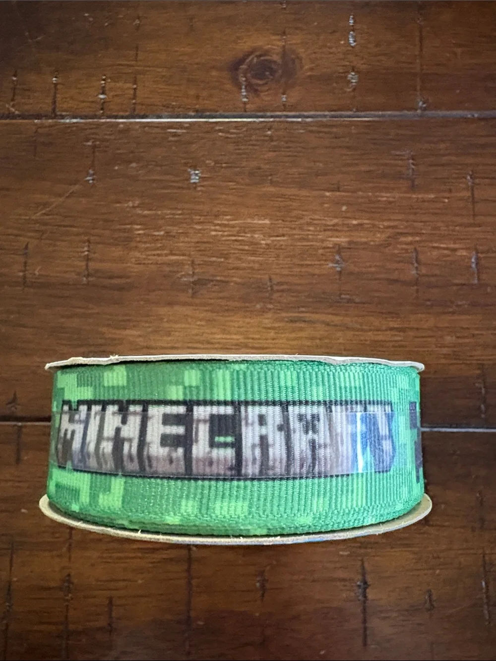 Minecraft Themed Green Ribbon - 2 spools, NWT -